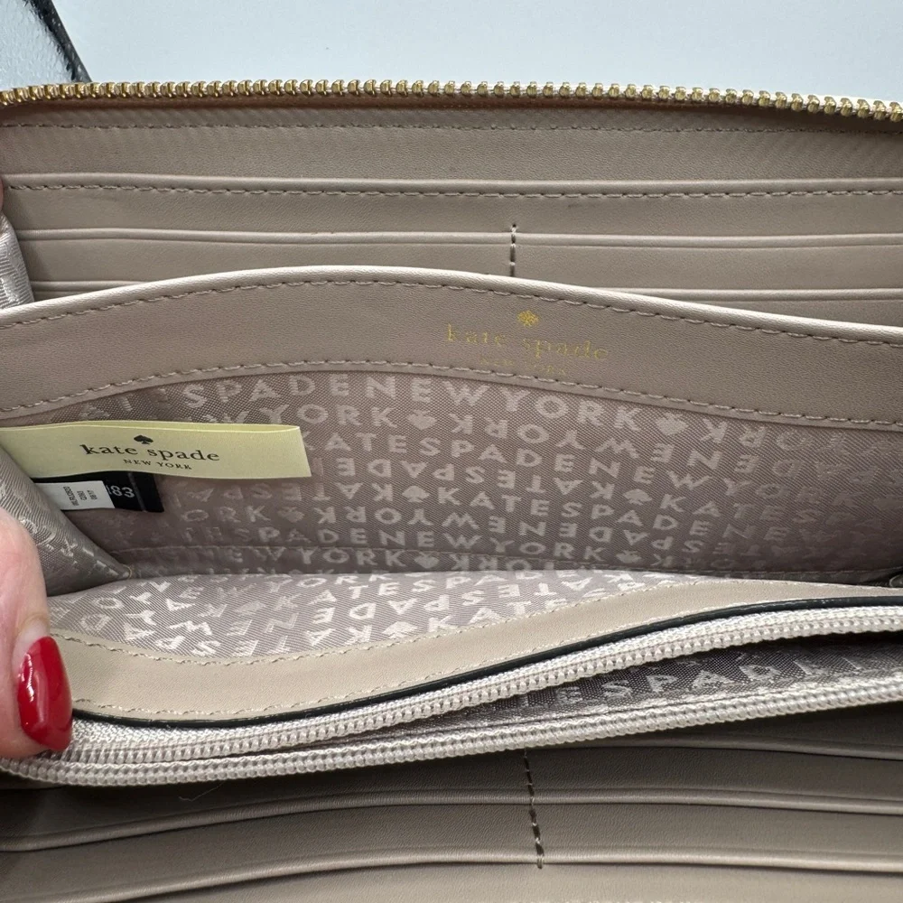 NWT KATE SPADE ♠️ Grove Street Neda Almondine Tan Zip Wallet